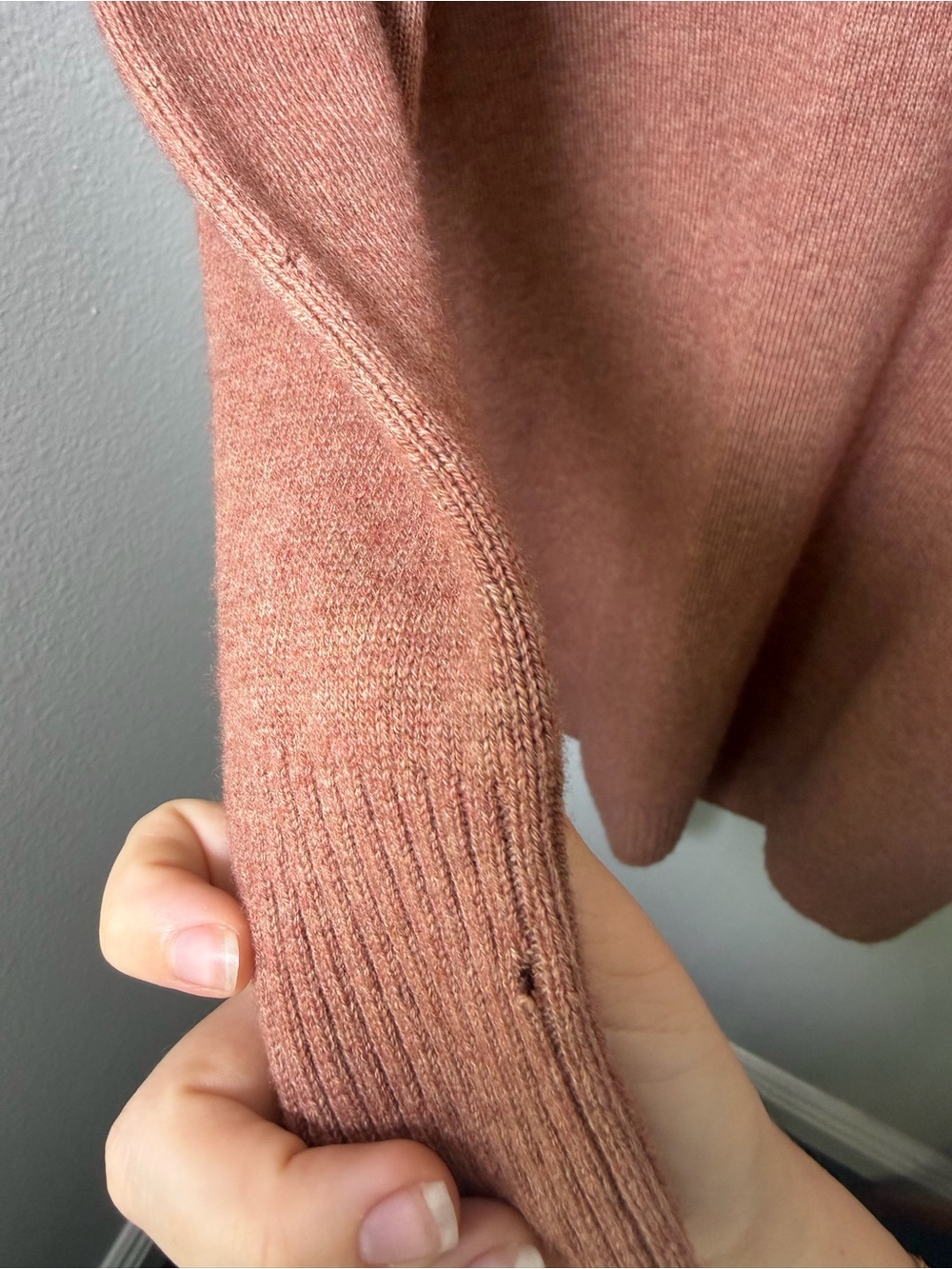 Vince Dusty Pink/Orange V-Neck Wool-Cashmere Blend Dress Size M - Picture 4 of 7